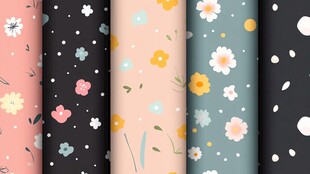 清新花卉图案背景集合