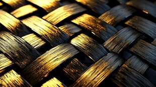 金色编织纹理特写