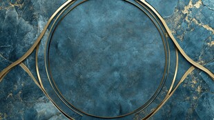 蓝金大理石背景金色圆环