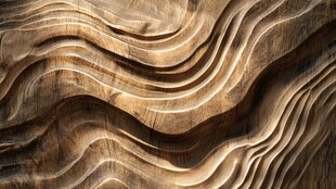 木质波浪纹理艺术雕刻