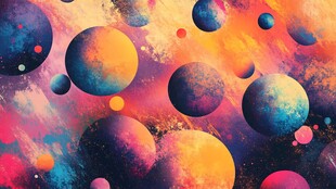 梦幻多彩的宇宙星球图景