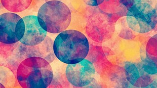 多彩水彩风圆形图案背景