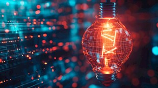 科技感发光灯泡创意画面