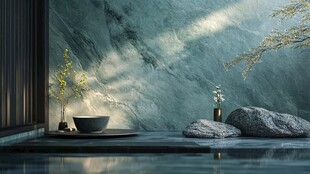 中式禅意室内景观一角