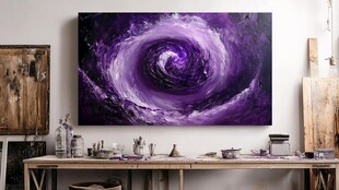 紫色漩涡抽象艺术画作