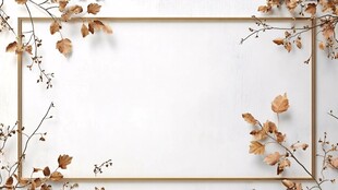 秋季边框背景 简约自然风