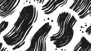 黑白笔触涂鸦无缝图案