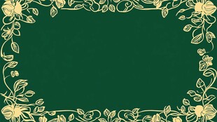 绿色花卉边框背景图