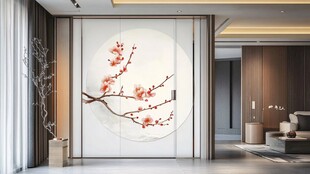 中式梅花屏风的雅致空间