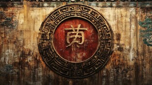 中式古墙中的 荫 字牌匾