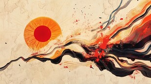 红日墨韵 写意东方之美