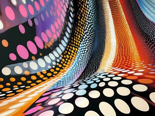 多彩波点流动抽象背景图