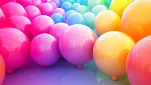 缤纷多彩气球营造梦幻场景