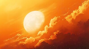 落日余晖映云霞