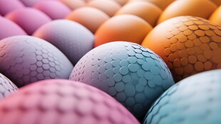 多彩鳞片质感圆球排列