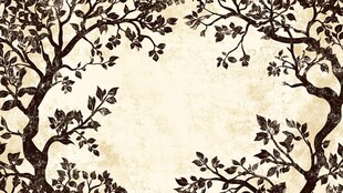 复古树枝边框背景图