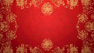 喜庆红色金花纹背景图