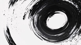 水墨笔触圆环纹理背景