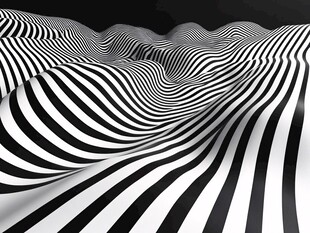 黑白条纹起伏的抽象图案