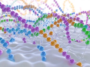 多彩DNA链微观结构展示