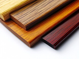 多样色泽实木板材展示