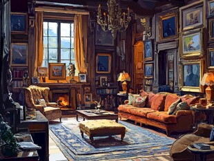 古典奢华的复古客厅一角