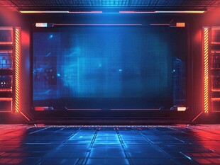 科幻风虚拟屏幕展示空间