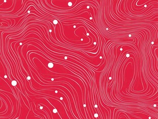 红色波点线条纹理图案