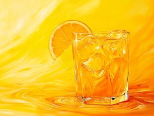 橙色冰饮 清新夏日诱惑