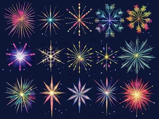 绚丽多彩烟花图案集合