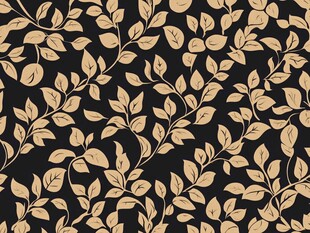 黑金树叶图案无缝背景