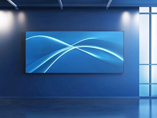 蓝色动感线条墙面艺术画