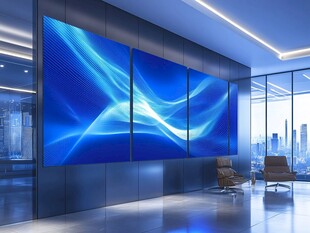 现代办公室的大屏展示墙