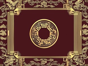 中式古典金纹边框装饰图