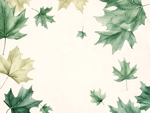 水彩风枫叶装饰背景图