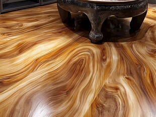 精美木纹地板与复古桌脚