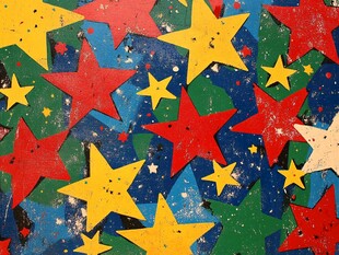 多彩星星装饰图案背景