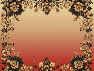 复古花卉边框背景图