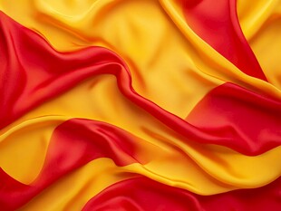 红黄交织的丝绸纹理