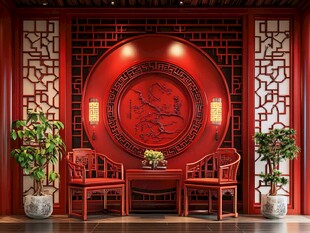 中式典雅客厅装饰场景