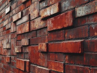 复古红砖墙面纹理特写