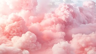 梦幻粉色云朵美景