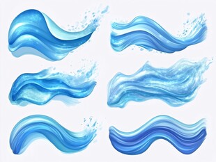 蓝色动感水波浪素材