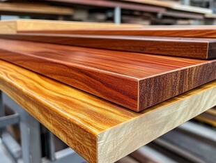 多样实木板材展示