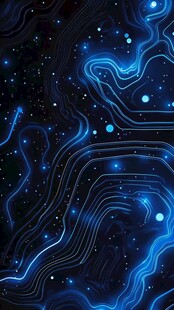 梦幻蓝色科技感星空线条