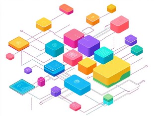 多彩立体方块网络结构图