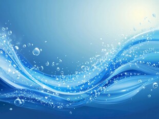 蓝色动感水波气泡背景图