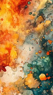 多彩抽象水彩颜料纹理图