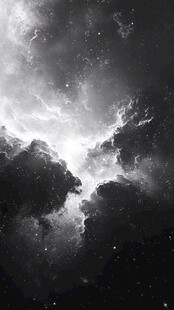 黑白梦幻星云宇宙景象