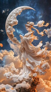 嫦娥奔月梦幻唯美雕塑